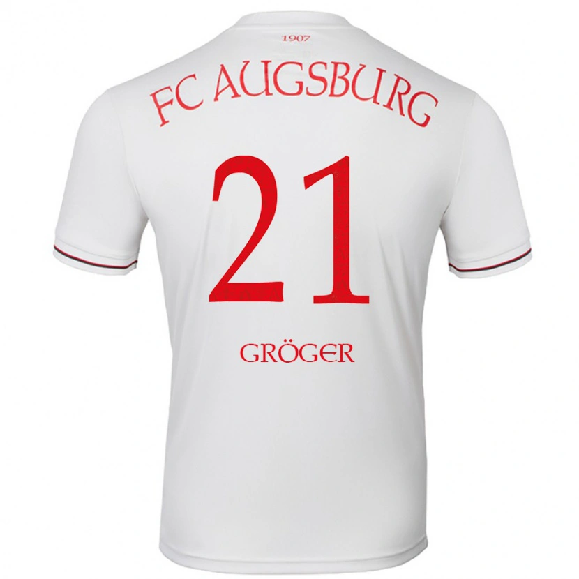 Danxen Kvinder Elias Gröger #21 Hvid Hjemmebane Spillertrøjer 2024/25 Trøje T-Shirt
