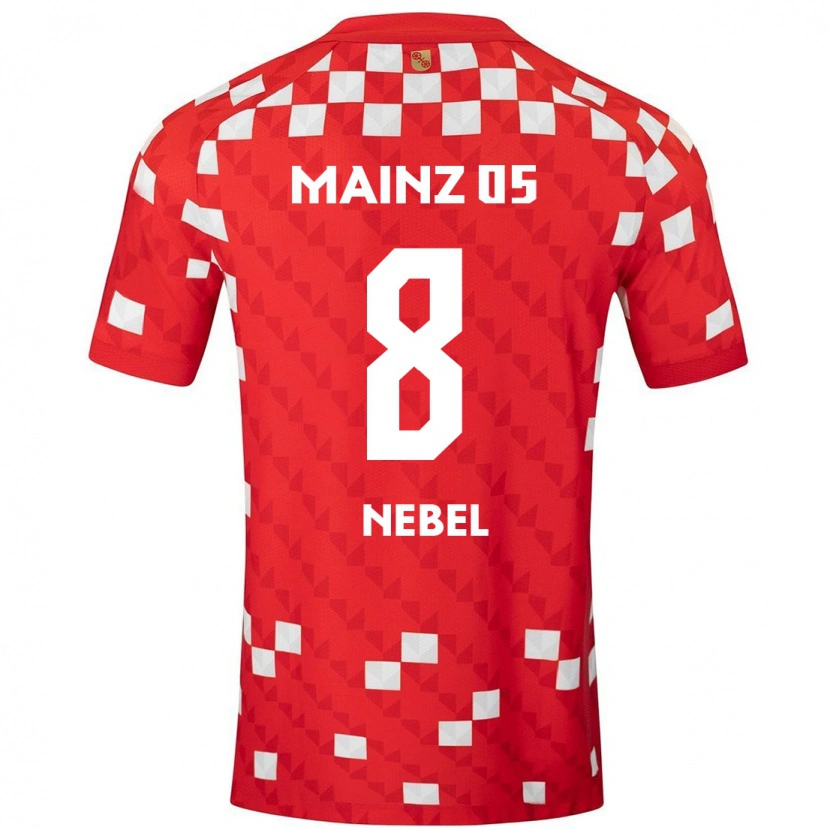 Danxen Kvinder Paul Nebel #8 Hvid Rød Hjemmebane Spillertrøjer 2024/25 Trøje T-Shirt