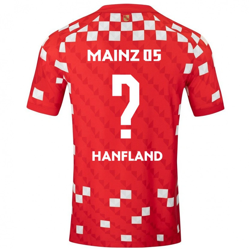 Danxen Kvinder Paul Hanfland #0 Hvid Rød Hjemmebane Spillertrøjer 2024/25 Trøje T-Shirt