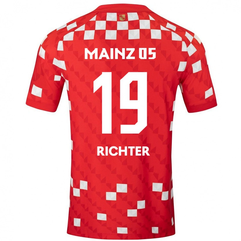 Danxen Kvinder Marc Richter #19 Hvid Rød Hjemmebane Spillertrøjer 2024/25 Trøje T-Shirt