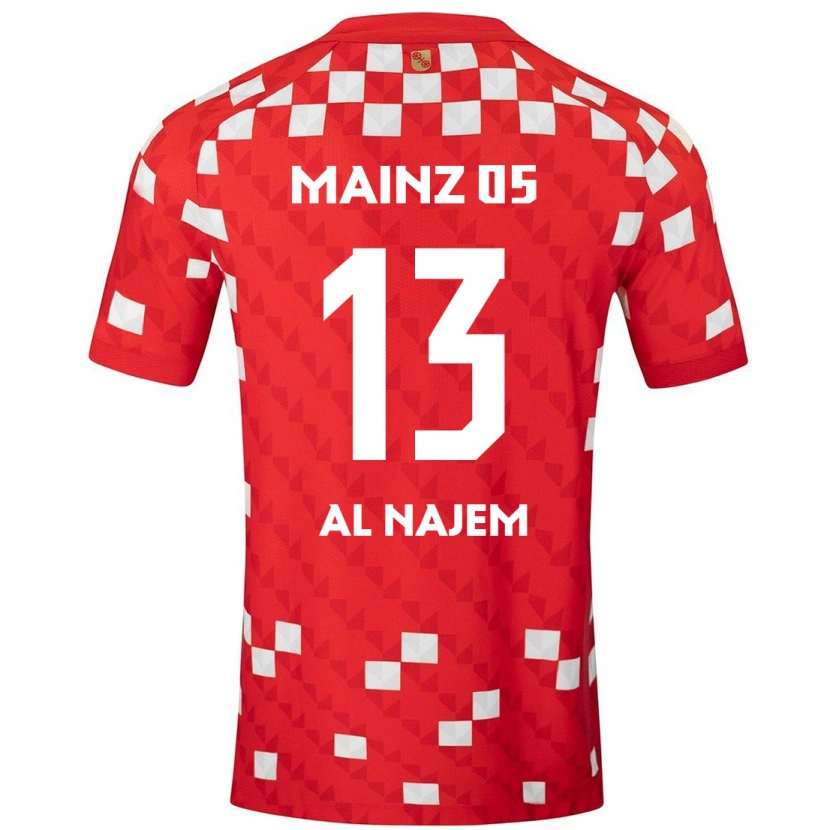 Danxen Kvinder Salma Al Najem #13 Hvid Rød Hjemmebane Spillertrøjer 2024/25 Trøje T-Shirt