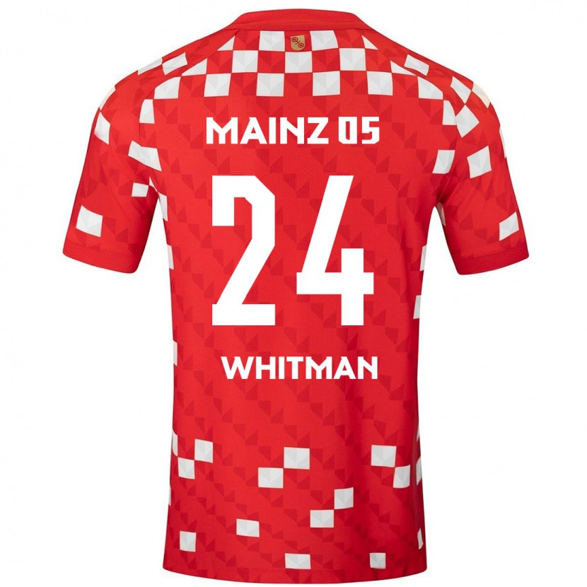 Danxen Kvinder Katherine Whitman #24 Hvid Rød Hjemmebane Spillertrøjer 2024/25 Trøje T-Shirt