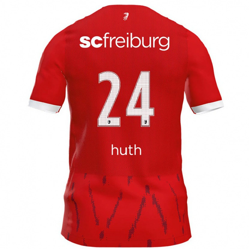 Danxen Kvinder Jannik Huth #24 Rød Hjemmebane Spillertrøjer 2024/25 Trøje T-Shirt