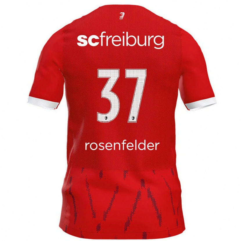 Danxen Kvinder Max Rosenfelder #37 Rød Hjemmebane Spillertrøjer 2024/25 Trøje T-Shirt