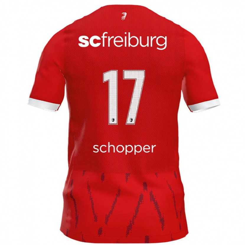 Danxen Kvinder David Schopper #17 Rød Hjemmebane Spillertrøjer 2024/25 Trøje T-Shirt