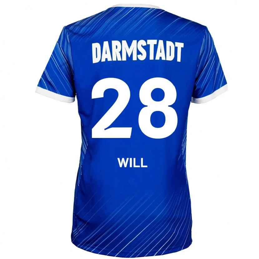 Danxen Kvinder Paul Will #28 Blå Hvid Hjemmebane Spillertrøjer 2024/25 Trøje T-Shirt