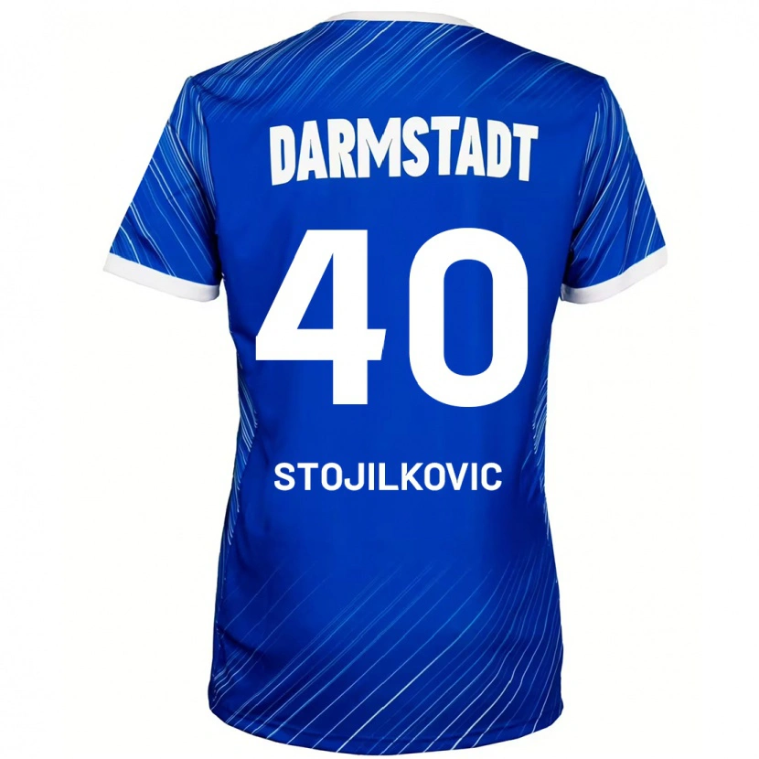 Danxen Kvinder Filip Stojilkovic #40 Blå Hvid Hjemmebane Spillertrøjer 2024/25 Trøje T-Shirt