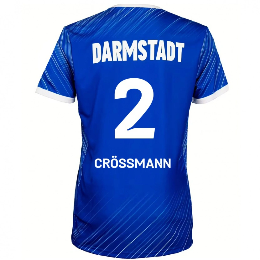 Danxen Kvinder Elias Crößmann #2 Blå Hvid Hjemmebane Spillertrøjer 2024/25 Trøje T-Shirt
