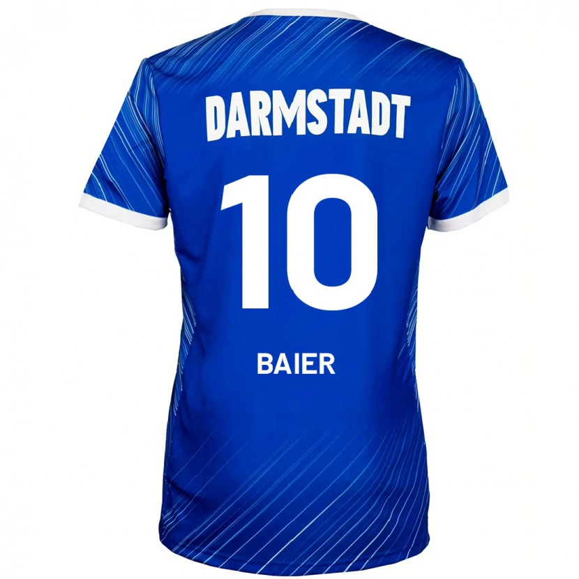 Danxen Kvinder Nico Baier #10 Blå Hvid Hjemmebane Spillertrøjer 2024/25 Trøje T-Shirt