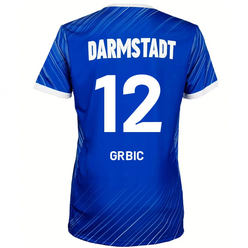 Danxen Kvinder Viktor Grbic #12 Blå Hvid Hjemmebane Spillertrøjer 2024/25 Trøje T-Shirt