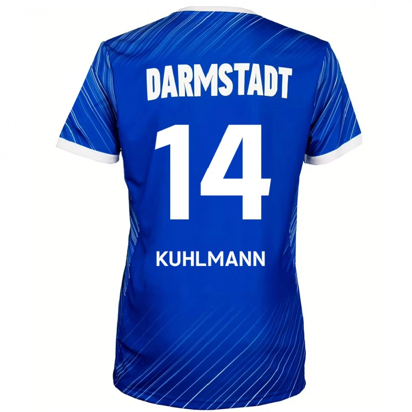 Danxen Kvinder Marcel Kuhlmann #14 Blå Hvid Hjemmebane Spillertrøjer 2024/25 Trøje T-Shirt