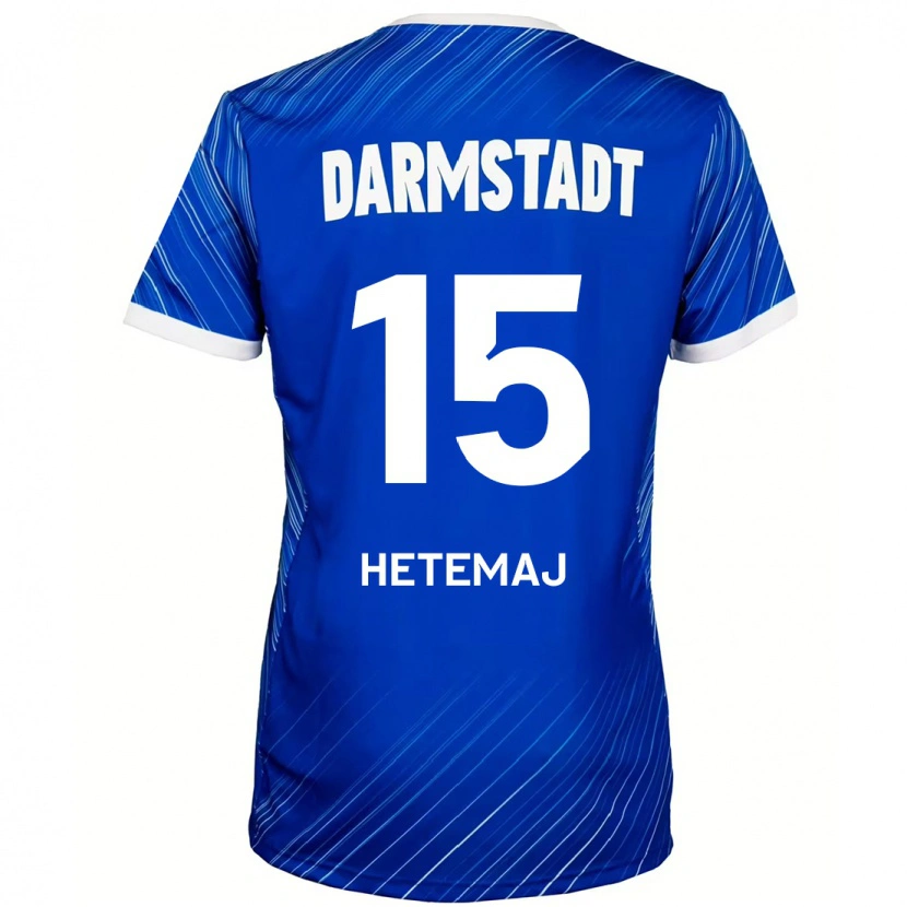 Danxen Kvinder Gentrit Hetemaj #15 Blå Hvid Hjemmebane Spillertrøjer 2024/25 Trøje T-Shirt