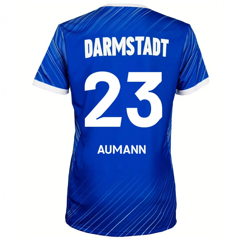 Danxen Kvinder Emil Aumann #23 Blå Hvid Hjemmebane Spillertrøjer 2024/25 Trøje T-Shirt