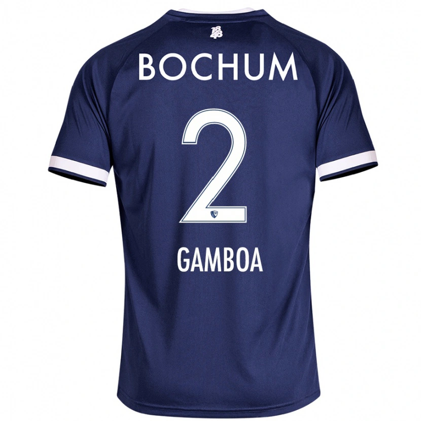 Danxen Kvinder Cristian Gamboa #2 Mørkeblå Hjemmebane Spillertrøjer 2024/25 Trøje T-Shirt