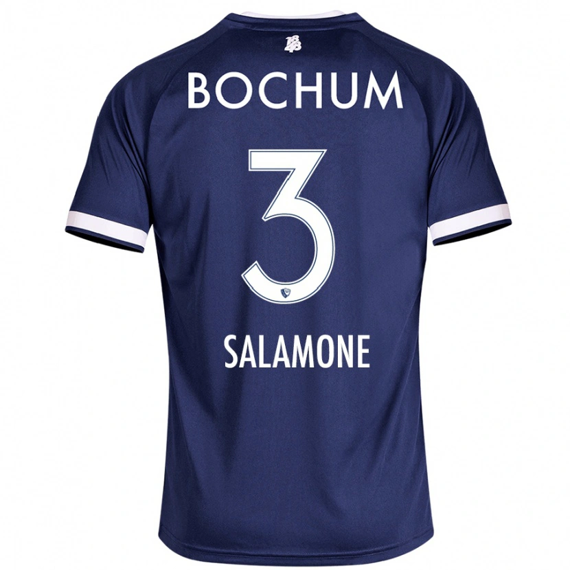 Danxen Kvinder Elia-Giona Salamone #3 Mørkeblå Hjemmebane Spillertrøjer 2024/25 Trøje T-Shirt
