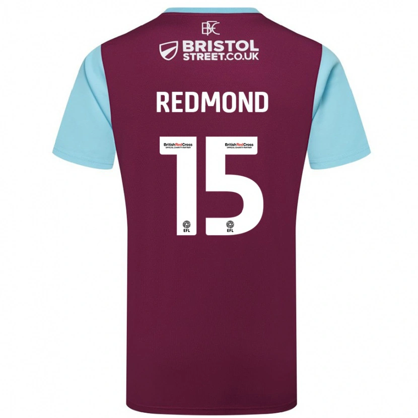 Danxen Kvinder Nathan Redmond #15 Burgund Himmelblå Hjemmebane Spillertrøjer 2024/25 Trøje T-Shirt