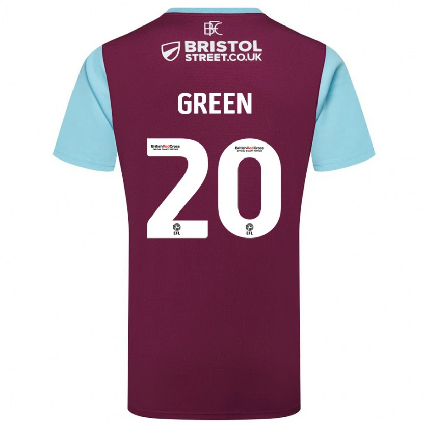 Danxen Kvinder Etienne Green #20 Burgund Himmelblå Hjemmebane Spillertrøjer 2024/25 Trøje T-Shirt