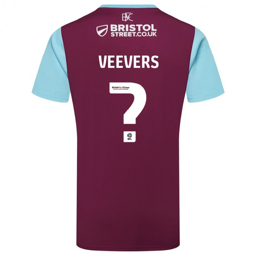 Danxen Kvinder Charlie Veevers #0 Burgund Himmelblå Hjemmebane Spillertrøjer 2024/25 Trøje T-Shirt