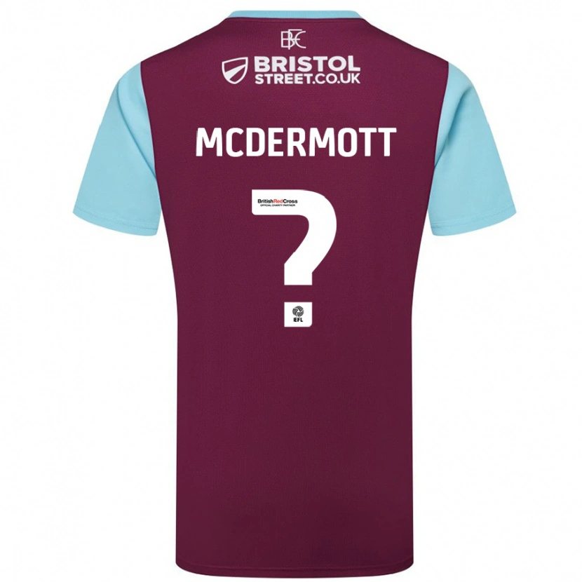 Danxen Kvinder Tommy Mcdermott #0 Burgund Himmelblå Hjemmebane Spillertrøjer 2024/25 Trøje T-Shirt
