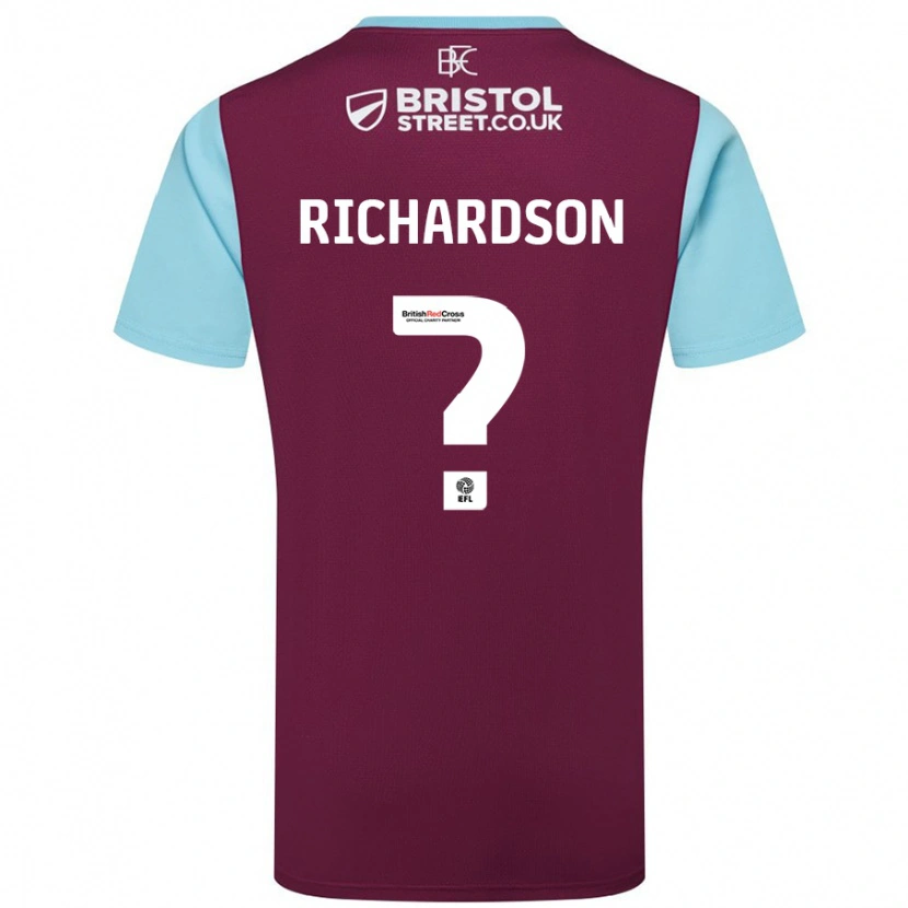 Danxen Kvinder Lewis Richardson #0 Burgund Himmelblå Hjemmebane Spillertrøjer 2024/25 Trøje T-Shirt
