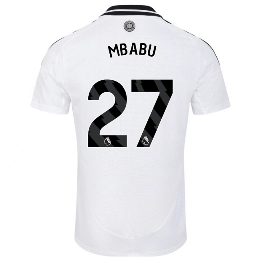 Danxen Kvinder Kevin Mbabu #27 Hvid Hjemmebane Spillertrøjer 2024/25 Trøje T-Shirt