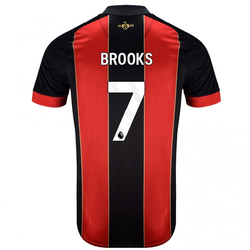 Danxen Kvinder David Brooks #7 Rød Sort Hjemmebane Spillertrøjer 2024/25 Trøje T-Shirt