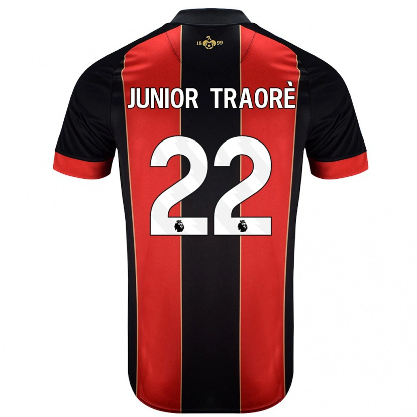 Danxen Kvinder Hamed Junior Traorè #22 Rød Sort Hjemmebane Spillertrøjer 2024/25 Trøje T-Shirt