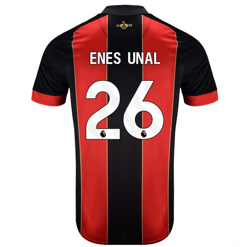 Danxen Kvinder Enes Ünal #26 Rød Sort Hjemmebane Spillertrøjer 2024/25 Trøje T-Shirt