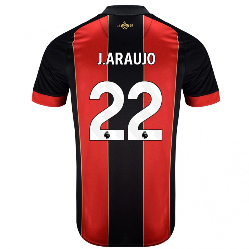 Danxen Kvinder Julián Araujo #28 Rød Sort Hjemmebane Spillertrøjer 2024/25 Trøje T-Shirt