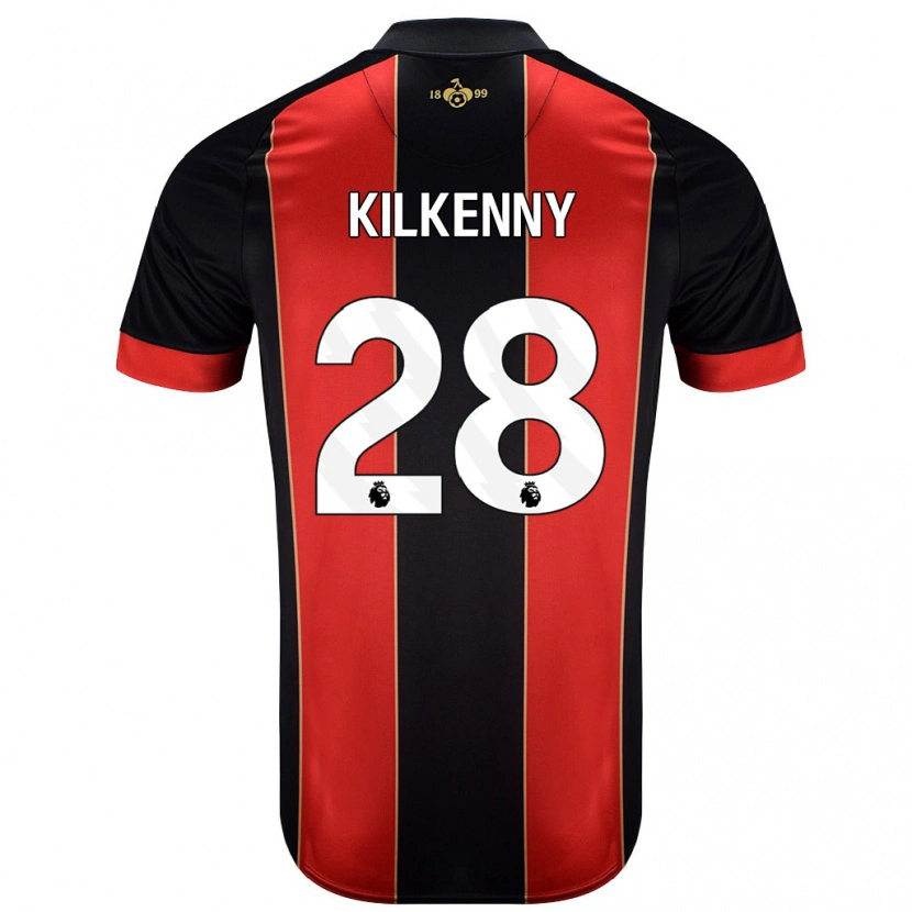 Danxen Kvinder Gavin Kilkenny #28 Rød Sort Hjemmebane Spillertrøjer 2024/25 Trøje T-Shirt
