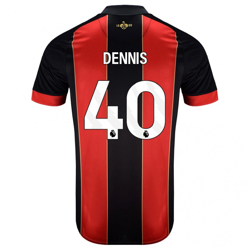 Danxen Kvinder Will Dennis #40 Rød Sort Hjemmebane Spillertrøjer 2024/25 Trøje T-Shirt