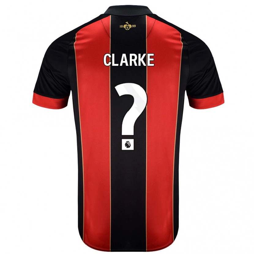 Danxen Kvinder Ashley Clarke #0 Rød Sort Hjemmebane Spillertrøjer 2024/25 Trøje T-Shirt