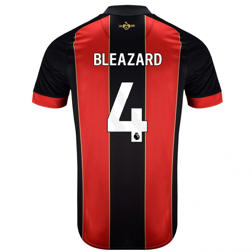 Danxen Kvinder Helen Bleazard #4 Rød Sort Hjemmebane Spillertrøjer 2024/25 Trøje T-Shirt