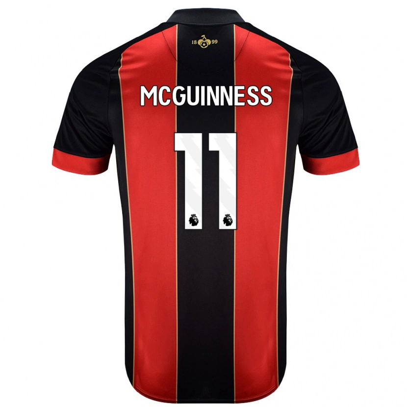 Danxen Kvinder Gemma Mcguinness #11 Rød Sort Hjemmebane Spillertrøjer 2024/25 Trøje T-Shirt
