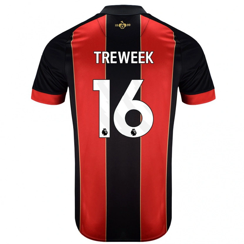 Danxen Kvinder Jess Treweek #16 Rød Sort Hjemmebane Spillertrøjer 2024/25 Trøje T-Shirt