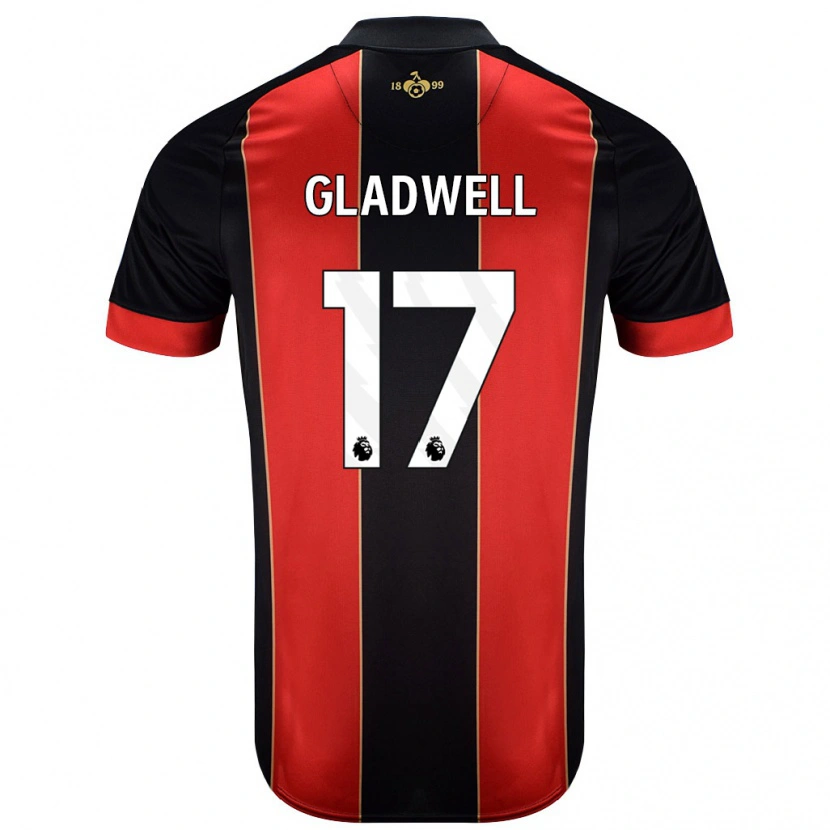 Danxen Kvinder Molly Gladwell #17 Rød Sort Hjemmebane Spillertrøjer 2024/25 Trøje T-Shirt