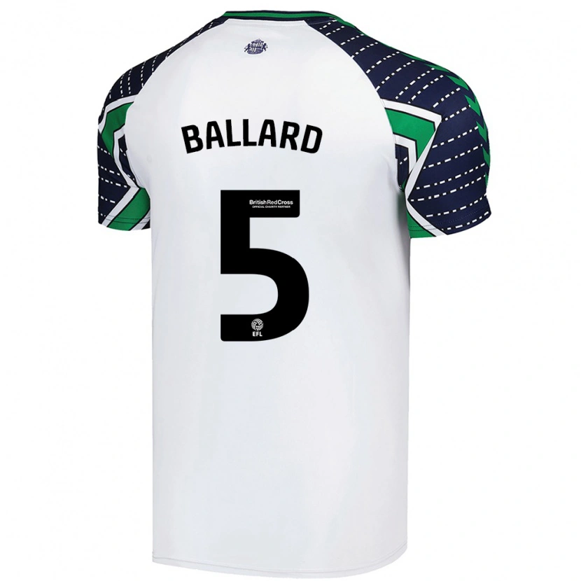 Danxen Kvinder Daniel Ballard #5 Hvid Udebane Spillertrøjer 2024/25 Trøje T-Shirt