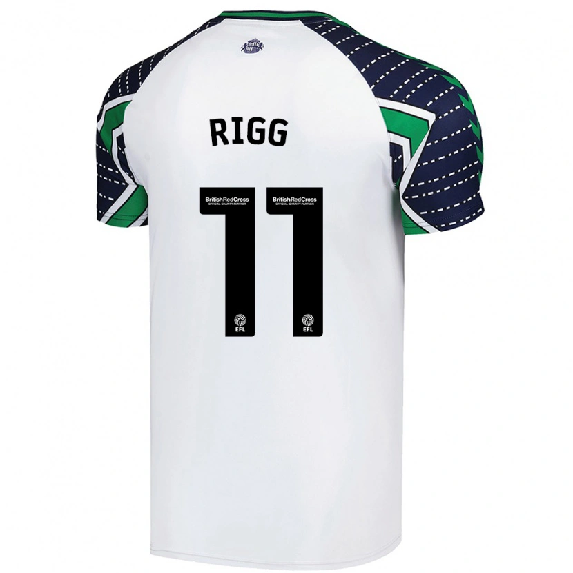 Danxen Kvinder Chris Rigg #11 Hvid Udebane Spillertrøjer 2024/25 Trøje T-Shirt