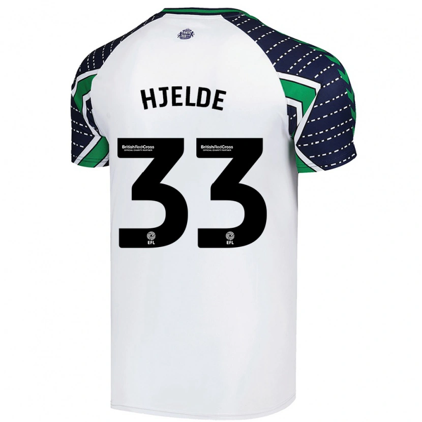 Danxen Kvinder Leo Fuhr Hjelde #33 Hvid Udebane Spillertrøjer 2024/25 Trøje T-Shirt