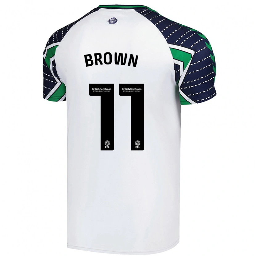 Danxen Kvinder Jessica Brown #11 Hvid Udebane Spillertrøjer 2024/25 Trøje T-Shirt