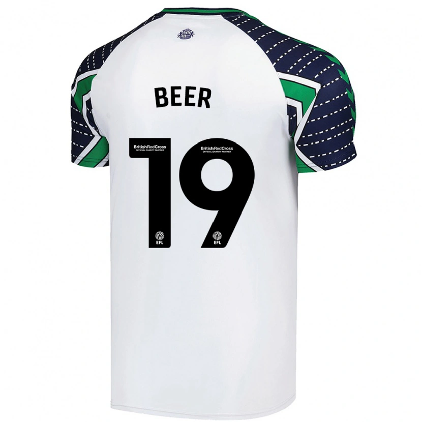 Danxen Kvinder Megan Beer #19 Hvid Udebane Spillertrøjer 2024/25 Trøje T-Shirt