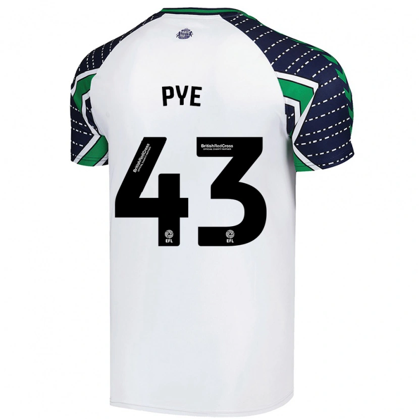 Danxen Kvinder Connor Pye #43 Hvid Udebane Spillertrøjer 2024/25 Trøje T-Shirt