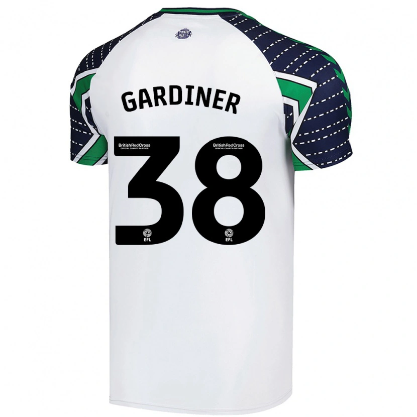 Danxen Kvinder Harry Gardiner #38 Hvid Udebane Spillertrøjer 2024/25 Trøje T-Shirt