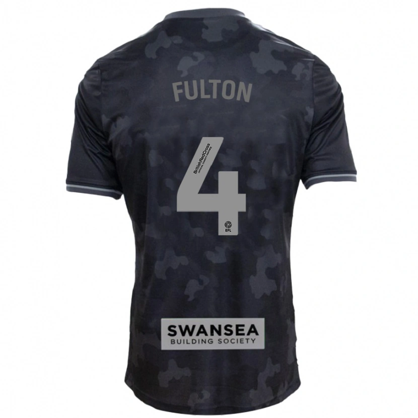 Danxen Kvinder Jay Fulton #4 Sort Udebane Spillertrøjer 2024/25 Trøje T-Shirt