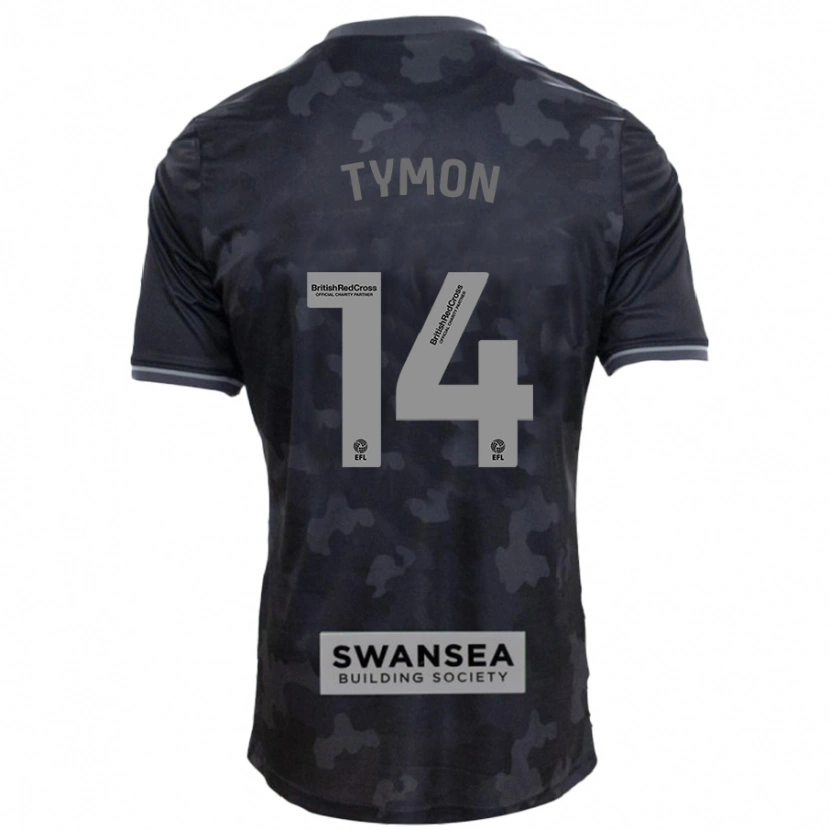 Danxen Kvinder Josh Tymon #14 Sort Udebane Spillertrøjer 2024/25 Trøje T-Shirt