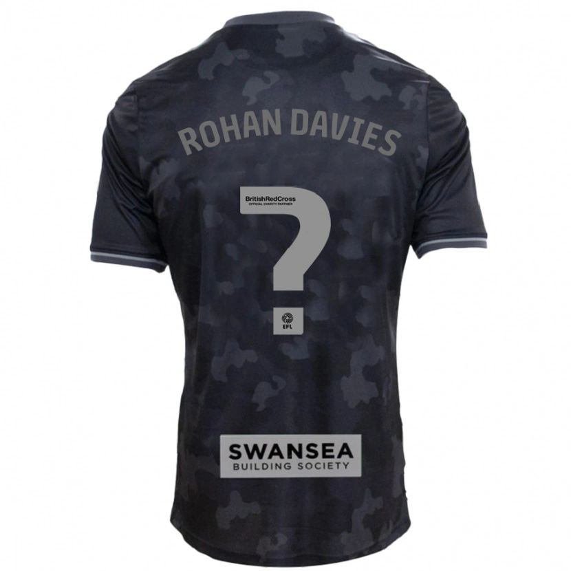 Danxen Kvinder Rohan Davies #0 Sort Udebane Spillertrøjer 2024/25 Trøje T-Shirt