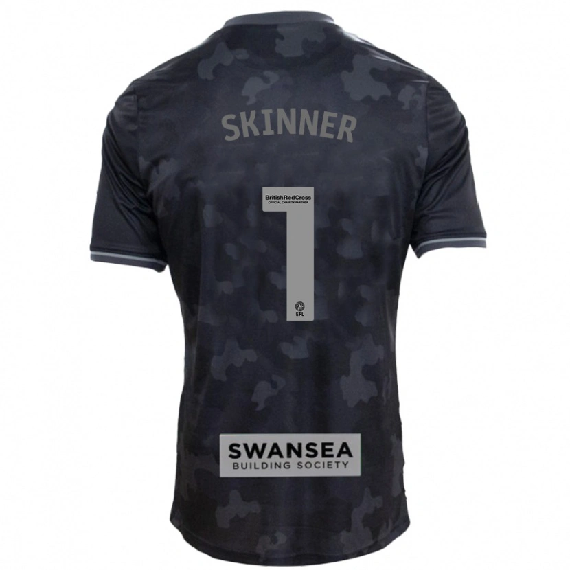 Danxen Kvinder Claire Skinner #1 Sort Udebane Spillertrøjer 2024/25 Trøje T-Shirt