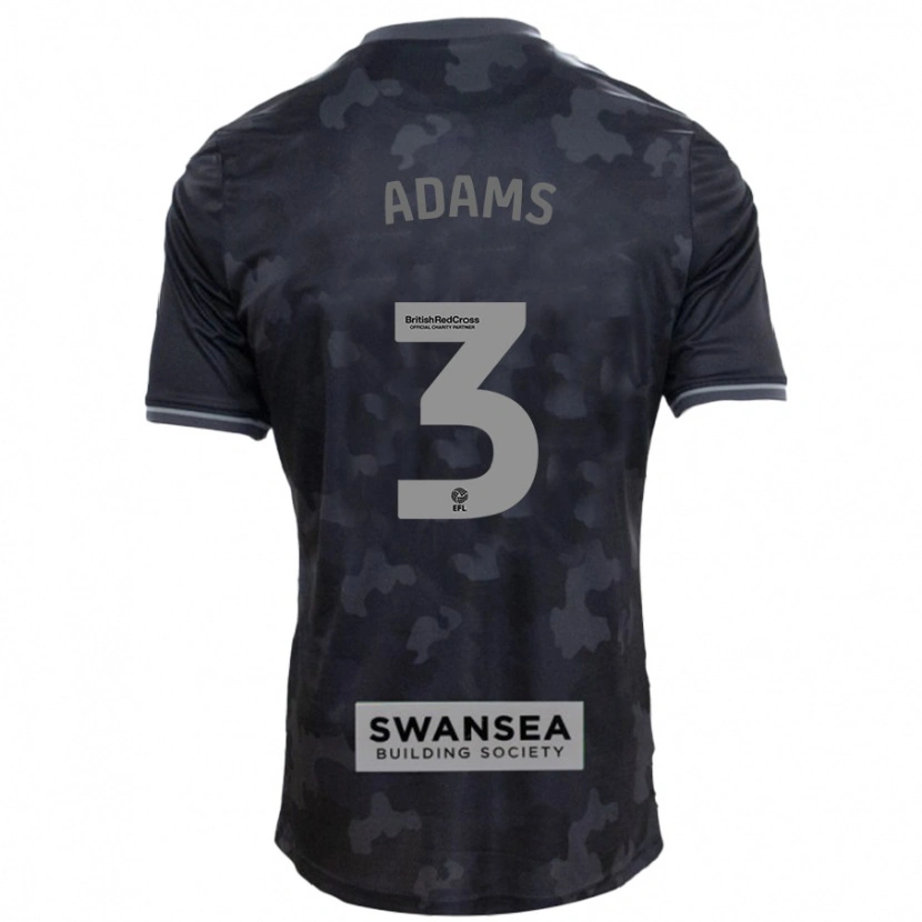 Danxen Kvinder Sarah Adams #3 Sort Udebane Spillertrøjer 2024/25 Trøje T-Shirt