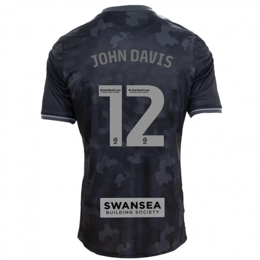 Danxen Kvinder Stacey John-Davis #12 Sort Udebane Spillertrøjer 2024/25 Trøje T-Shirt