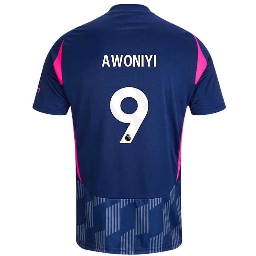 Danxen Kvinder Taiwo Awoniyi #9 Kongeblå Pink Udebane Spillertrøjer 2024/25 Trøje T-Shirt